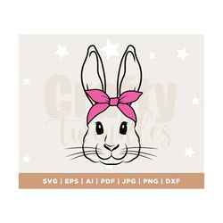 bunny svg, easter bunny bandana, bunny bandana svg, bunny with bandana svg, kid's easter design, bandana svg, easter ban