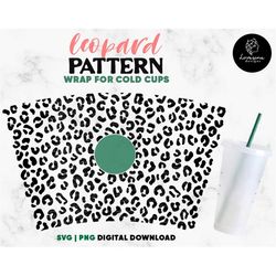 leopard pattern svg wrap starbucks cup - animal print cold cup svg, leopard pattern svg, cheetah wrap svg venti 24oz cup