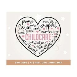 heart of a childcare worker svg, childcare svg, heart svg, shirt, childcare heart svg, cricut, silhouette, svg, png, eps