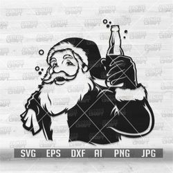 santa with beer svg | santa cheers svg | christmas toast svg | santa claus svg | santa clipart | santa png | santa shirt