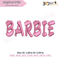 barbie text embroidery design | barbie font embroidery design | instant download