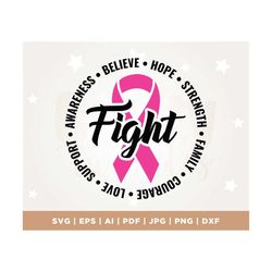 fight cancer svg, crush cancer svg, tough girls fight strong svg, wear pink svg, breast cancer svg, cancer awareness svg