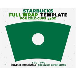 24oz venti cold cup template svg - cold cup dimensions svg - full wrap cold cup measurements - digital download