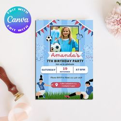 football girl invitation, football girl invites, football girl  party, football girl birthday, football girl bday card