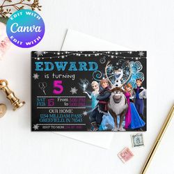 frozen invitation, frozen invites, frozen birthday party invitation, frozen party, frozen birthday, elsa invitation