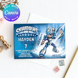 skylanders invitation, skylanders birthday invitation, skylanders birthday party invitation, skylanders invites, skyland