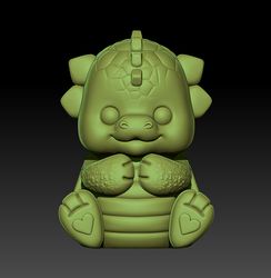 3d model stl file figurine baby dragon for cnc router and 3d printing