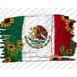 mexican flag with cactus sunflower png, mexican flag png,mexicana png, sublimate design downloads,cactus png, latina png