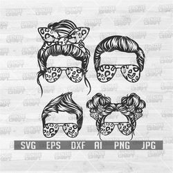 leopard fam life svg | famlife svg | momlife svg | dadlife svg | kidlife svg | mom life svg | bun hair mom svg | bun mom