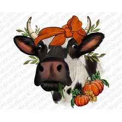 thanksgiving pumpkins cow png sublimation design, fall themed barnyard animals png,thanksgiving animals png,pumpkin cow