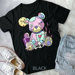 kawaii pink pastel goth cute creepy teddy bear anime- unisex form t-shirt