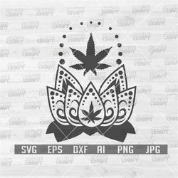 mandala weed lotus svg | weed svg | mandala svg | weed stencil | cannabis svg | marijuana svg | weed cut files | mandala