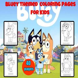 bluey group colouring page | bluey friends and family | digital instant download | printable | pdf