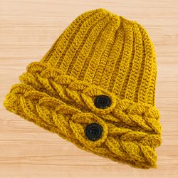 crochet braided hat pdf pattern