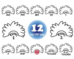 thing 1 thing 2 svg, thing svg, thing clipart, thing svg, thing cricut, thing silhouette svg