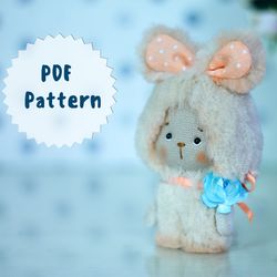 pattern miniature plush bunny