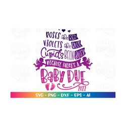 Roses are Red Violets are Blue, Cupid's been busy svg Newborn quote SVG Pregnant svg Valentines Day print cut file Cricu