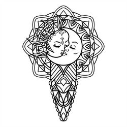 moon sun svg, digital file moon sun for printing on t-shirts, file for paper cutting, dxf, png, dxf, moon sun clip art