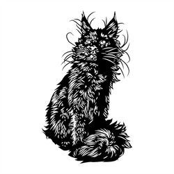 cat svg, digital file cat for printing on t-shirts, file for paper cutting, dxf, png, dxf, cat clip art