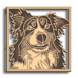 Border Collie Mandala 3d Layered Svg, Digital File Border Collie Laser File, File For Paper Cutting, Dxf, Border Collie