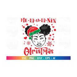 melanin christmas svg cute black girl clipart printable decal iron on tee design cricut silhouette instant download vect