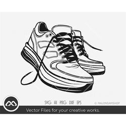 shoes svg sneaker outline - sneaker shoes svg, shoes png, shoes clipart, shoes outlines, cut file, digital print
