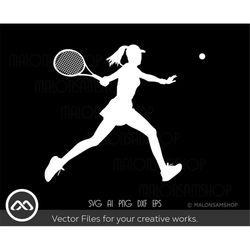tennis svg silhouette girl - tennis svg, tennis ball svg, tennis mom svg, tennis racket svg for lovers
