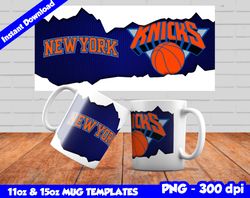 knicks mug design png, sublimate mug template, knicks mug wrap, sublimate basketball design png, instant download