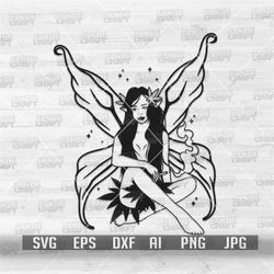 weed fairy smoking joint svg | weed fairy svg | smoking weed svg | cannabis svg | marijuana svg | 420 svg | weed clipart