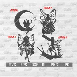 4 fairies bundle | fairy svg | fairy stencil | fairy cut files | fairies svg | fairies png | cute fairies svg | svg bund