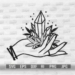 sexy hand on crystal weed svg | sexy hand svg | crystal svg | weed clipart | 420 svg | weed cutfile | cannabis svg | mar