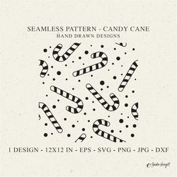 Candy Cane Seamless Pattern Svg Dxf Png Eps Jpg Christmas Cricut Background Plotter File Wallpaper Cute Vinyl Laser Cut