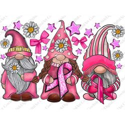 breast cancer gnome png sublimation design, breast cancer png, cancer gnome png, fight cancer png, cancer awareness png,