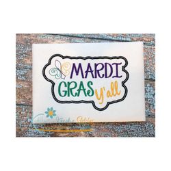 mardi gras y'all applique