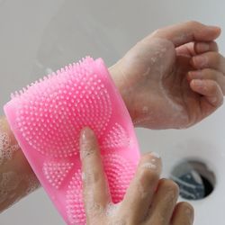 exfoliating silicone bath towel brush