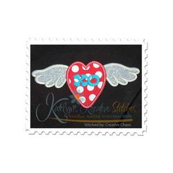 heart with wings applique