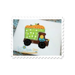 pumpkin dump truck applique