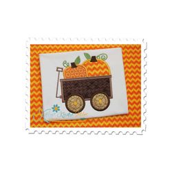 pumpkin patch wagon applique