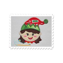 girl elf applique head shot