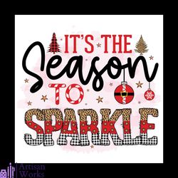 it's the season to sparkle png, christmas png, xmas png, xmas ball png, christmas gift png