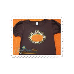 elegant frame - pumpkin applique