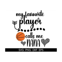 Cute Basketball Nana Gift Svg, My Favorite Players Call Me Nana Svg, Basketball Nana Shirt Svg, Gift For Nana, Nana Iron