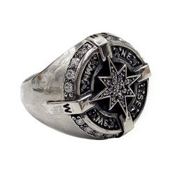 ring wind rose and compass, code 701090ym, completely 925 sterling silver