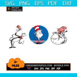 3 Files Of Funny The Cat In The Hat Bundle Svg, Dr Seuss Svg