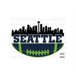 seattle skyline svg png , seattle svg , sports svg , football svg , digital download , instant download