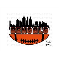 cincinnati skyline svg png , cincinnati svg , sports svg , ohio svg , football svg , digital download , instant download