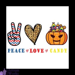 peace love candy svg, halloween svg, peace love svg, pumpkin svg, candy svg