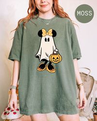 minnie pumpkin halloween comfort colors shirt, minnie mouse halloween shirt, minnie ghost tee, disney spooky shirt, disn