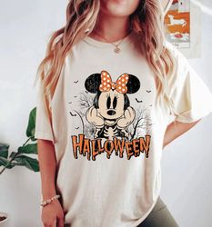 minnie skeleton halloween comfort colors shirt, minnie mouse halloween shirt, pumpkin minnie , disney spooky shirt, disn