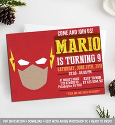 the flash invitation, the flash birthday invitation, the flash birthday party invitation, the flash invites, the flash